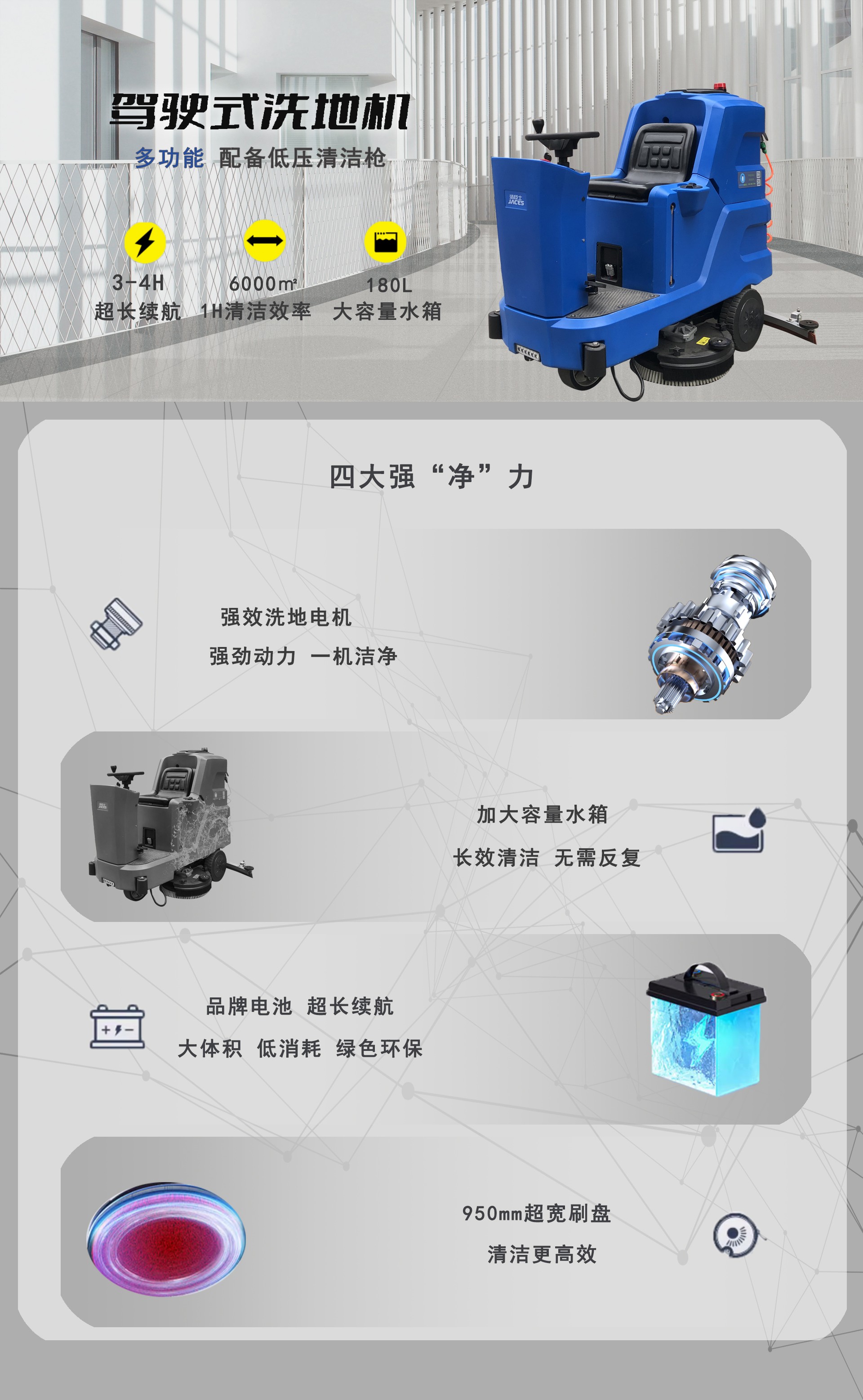 A95多功能洗地機,駕駛式洗地機